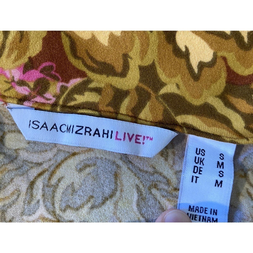 NEW Isaac Mizrahi Live Floral Pajama Sleep Set Size Medium Golden Button Front - Picture 4 of 12